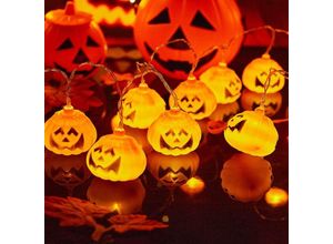 9105333890166 - Halloween Halloween-Lichter Halloween-Lichter 6 m 40 LEDs Kürbis-Girlanden Halloween Garten Kürbis-Lichter Girlanden Halloween-Dekorationen