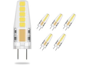 9105333893297 - 5 x G4-LED-Glühbirne 3 w kaltweiß 3 w led entspricht 23 w Halogenbirne 36 mm x 9 mm näher an traditioneller Größe 6000 k ac dc 12 v