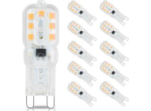 9105333893525 - G9 LED-Glühbirne Warmweiß 3000 k G9 3 w Mini-LED-Glühbirnen entspricht 33 w Halogenlampen 360-Grad-Winkel AC220–240 v 10 Stück flimmerfrei