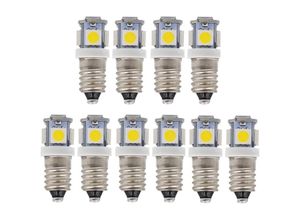 9105333894089 - Memkey - 10 Stück E10 12 v kaltweiße LED-Lampen 5 smd 05 w 50 lm Lampe (kaltweiß)