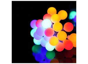 9105333906836 - LED-Girlande 10 Meter 100 mehrfarbige RGB-Kugeln RGB-Kugellichtgirlande 100 LED-Kugeln 8 Beleuchtungsmodi wasserdicht IP44 Lichtgirlande