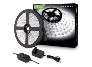 9105333907000 - 10M dimmbarer LED-Streifen kaltweißer LED-Streifen 6000K 600 smd 2835 LEDs 12V selbstklebender LED-Streifen mit Dimmer Anschlüssen +