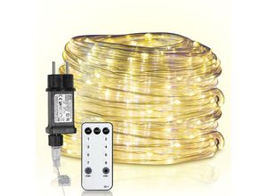 9114680719983 - Led Lichterschlauch Außen Innen Hochzeit Dekor Lichterkette Lichtschlauch Lampe Warmweiß 20m - Warmweiß - Tolletour