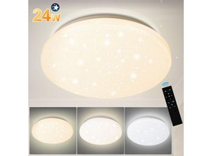 9114680738724 - Hengda - led Deckenleuchte Deckenlampe Wohn-Zimmer Badleuchte Wohnzimmer 24W Dimmbar - Kaltweiß und Warmweiß