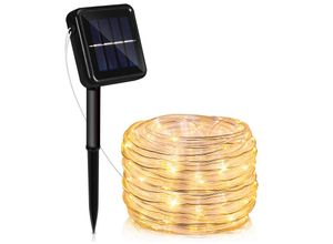 9114680738809 - TolleTour Solar Lichtschlauch Draht Garten Lichterkette LED Lichterschlauch-Warmweiß-30m - Warmweiß