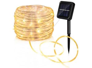 9114680739011 - Solar Lichtschlauch led Lichterschlauch Lichterkette Außen Lichternetz Warmweiß 10M - Warmweiß - Tolletour