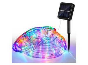 9114680739042 - TolleTour Solar Lichtschlauch LED Lichterschlauch Lichterkette Außen Lichternetz RGB 10M