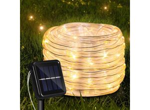 9114680739127 - Swanew Solar Lichterkette Lichtschlauch led Lichterkette 8 Lichtmodi Party Garten Innen Außen Deko Weihnachtsbeleuchtung 12 m