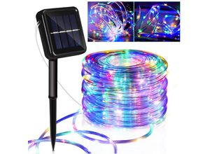 9114680739158 - TolleTour Solar Lichterketten Lichtschlauch 8 Modi Lichter fuer Party Garden Home Festival DecoratioBunt12m 100 LED - Bunt