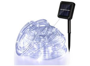 9114680739189 - Randaco - TolleTour led Leuchtschlauch Solar Lichterkette Aussenmit Timer & 8 ModiLichterschlauch Solar AußenSolarlichterkette BalkonKaltweiß12