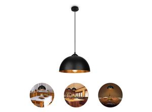 9114680752089 - SWANEW 2x Pendelleuchte Lampenschirm Pendelleuchte Hängelampe Industrial Decken-Lampe Schwarz-gold Pendellampe - schwarz