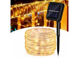 9114680766468 - Solar Lichterkette Lichtschlauch led Lichterkette 8 Lichtmodi Party Garten Innen Außen Deko Weihnachtsbeleuchtung 12 m - Warmweiß - Swanew