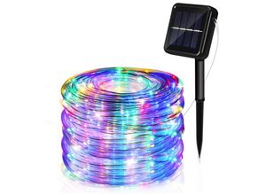 9114680766499 - Solar Lichterkette Lichtschlauch led Lichterkette 8 Lichtmodi Party Garten Innen Außen Deko Weihnachtsbeleuchtung 12 m - Bunt - Swanew