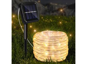 9114680766550 - Solar Lichterketten 12m 200 led Lichtschlauch 8 Modi Warmweiss Lichter fuer Party Garden Home Festival DecoratioWarmweiß - Warmweiß - Swanew