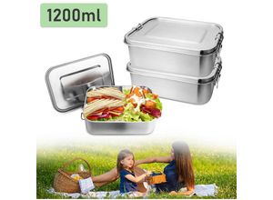 9114680820061 - Vingo - Edelstahl BrotdoseNachhaltige Lunchbox für Büro Schule Picknick2x 1200ml