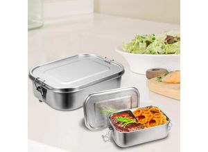 9114680820122 - Edelstahl BrotdoseNachhaltige Lunchbox für Büro Schule Picknick1200ml+ 1400ml - Vingo