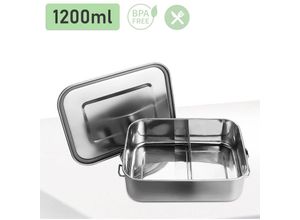 9114680989607 - Edelstahl BrotdoseNachhaltige Lunchbox für Büro Schule Picknick1200ml - Silber - Tolletour