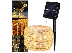 9114680990054 - Hengda - TolleTour 32 m Solar Lichterkette Lichtschlauch led Lichterkette 8 Lichtmodi Party Garten Innen Außen Deko Weihnachtsbeleuchtung - Warmweiß