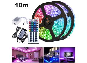 9114680997879 - 10M led Streifen set  rgb led Stripe 5050 smd led Strip 30 LEDs led Band Nicht wasserdicht(IP20) mit 44 Tasten Fernbedienung - Hengda