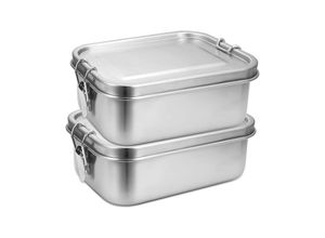 9114681001728 - Lunchbox Lunchbox Edelstahl auslaufsicher Herausnehmbaren Trennwand Lunch-Boxen Leicht zu ReinigenRobusten und kunststofffreien bento box2x 800ml