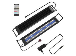 9114681004132 - Hengda - led Aquarien Beleuchtung Aquarium Lampe rgb Fisch Tank Skalierbar Aufsetzleuchte mit Fernbedienung55-80CM - Schwarz