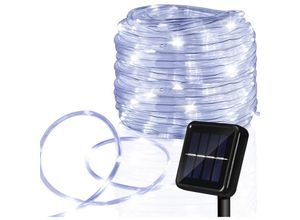 9114681016470 - Randaco - TolleTour led Leuchtschlauch Solar Lichterkette Aussenmit Timer & 8 ModiLichterschlauch Solar AußenSolarlichterkette BalkonKaltweiß32