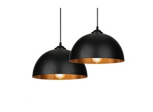 9114681068189 - Swanew - 2x led Pendelleuchte Hängelampe Licht hängende Hängeleuchte Esszimmer Industrie - schwarz