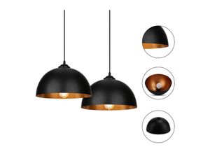 9114681068226 - Swanew - 2x led Pendelleuchte Decken-Lampe Decke Hängelampe Industrial Beleuchtung - schwarz