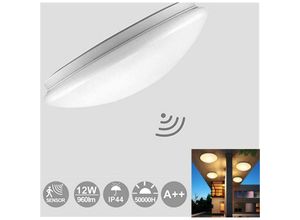 9114681074814 - Swanew - Deckenleuchte mit Bewegungsmelder Badlampe 12W led Sensor Schlafzimmer Warmweiß - Weiß