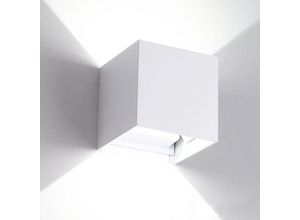 9114681106775 - Led Wandleuchte Außen Wohnzimmer Wandlampe IP65 Treppen Keller Flur Esszimmer 7W Weiß Kaltweiß - Weiß - Swanew