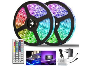 9114681115111 - 10M led Streifen Leiste set led Strip LichtBand rgb Lichterkette 30LEDs 5050SMD mit 44 Tasten Fernbedienung - Swanew