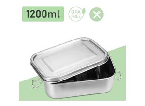 9114681117221 - Lunchbox Lunchbox Edelstahl auslaufsicher Herausnehmbaren Trennwand Lunch-Boxen Leicht zu ReinigenRobusten und kunststofffreien bento box1200ml