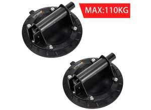 9114681133528 - Tolletour - 2x Saugheber Vakuumsauger Glasheber Saugnapfhalter Glassauger max120KG - Schwarz