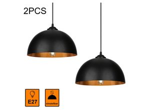 9114681133733 - Tolletour - 2x led Pendelleuchte Industrie Hängelampe Decken-Lampe Retro Beleuchtung - schwarz