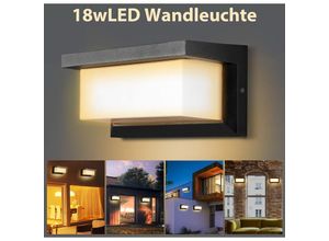 9114681139582 - Tolletour - 18W led Wandlampe Außenleuchte IP65 Flurleuchte Sensor Wandleuchte Dechkenlampe - Schwarz