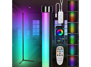 9114681143855 - Hengda - 7W led Stehleuchte Ecklampe Eckleuchte rgb Standlampe Farbwechsel Stehlampe - Schwarz