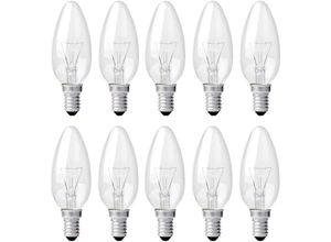 9114945467765 - Memkey - E14 40 w klare Kerzenbirne dimmbare Glühlampe Warmweiß 2700 k 400 lm Flammen-Glühbirne E14 Edison-Schraub-Kerzenbirnen 10 Stück