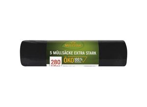9120004447258 - müllstar Öko-Müllsäcke 280 Liter extra stark schwarz blickdicht 100 % Recycling 5 Stück