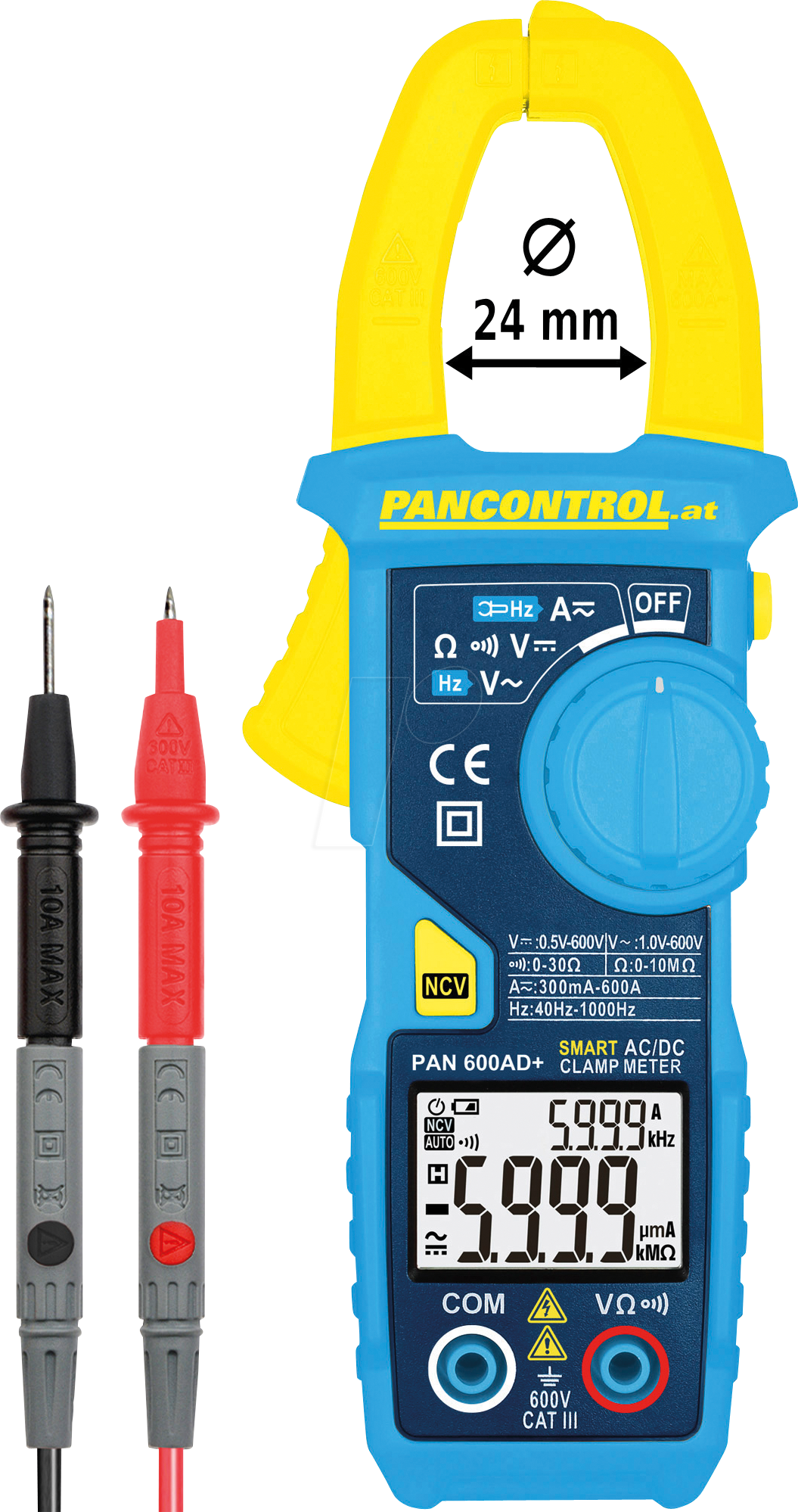 9120037334600 - Pancontrol - Digital-Stromzange 600A ac dc pan 600AD+