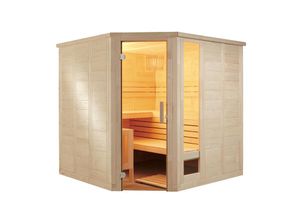 9120053862019 - Komfort Corner Massivsauna aus Fichte Saunakabine ca 206x206x204 cm - Sentiotec