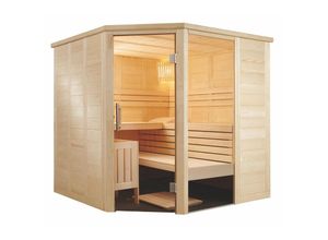 9120053862279 - Alaska Corner Massivsauna aus Fichte Saunakabine ca 206x206x204 cm - Sentiotec