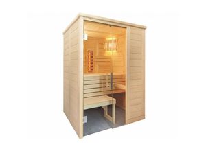 9120053862668 - Alaska Mini Infra+ Massivsauna Saunakabine Inkl Vollspektrumstrahler - Sentiotec