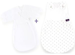 9120064857172 - Babyschlafsack TRÄUMELAND Set Sternchen Gr 68 74 umlaufender Reißverschluss grau Baby Schlafsäcke Babyschlafsäcke