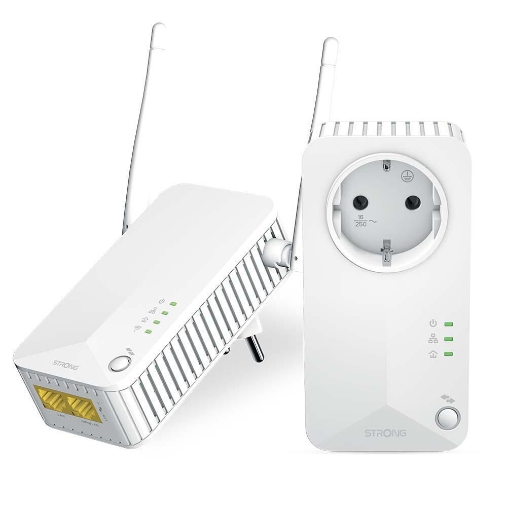 9120072375248 - STRONG Reichweitenverstärker Powerline WiFi 600 Mbit s Set (2 Einheiten) Router weiß