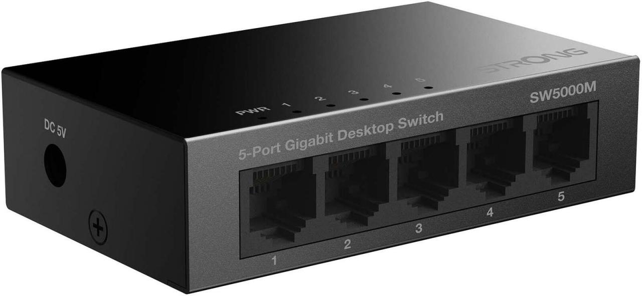 9120072375637 - STRONG SW5000M - Switch 5-Port Gigabit Ethernet Metall Gehäuse