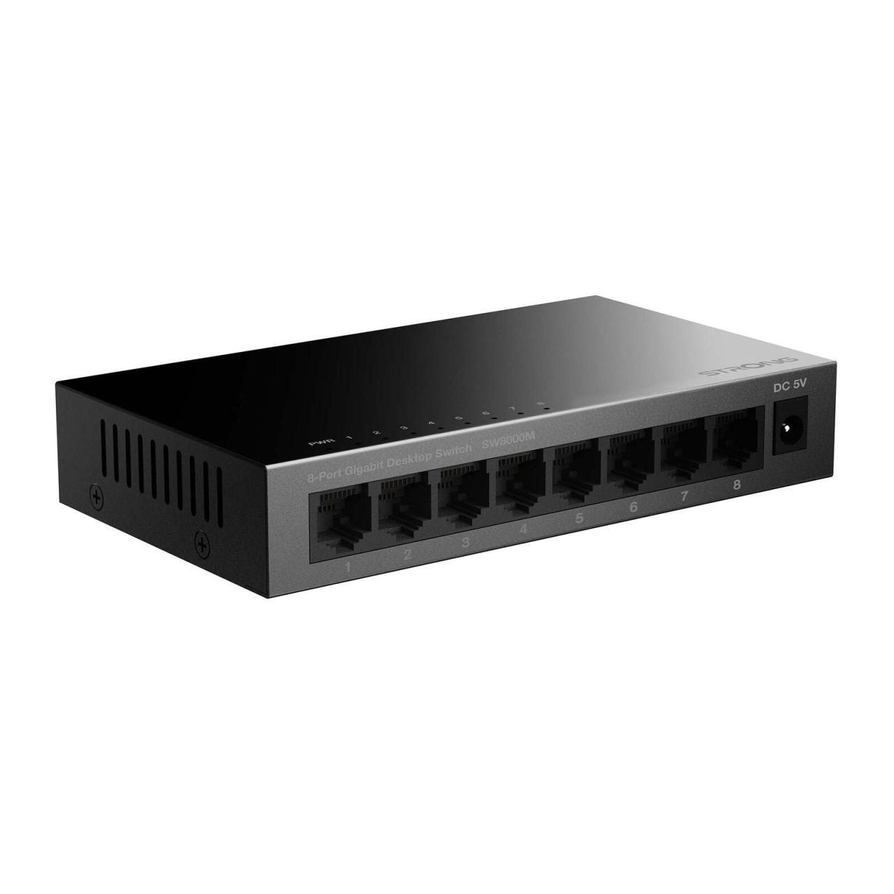 9120072375644 - STRONG SW8000M - Switch 8-Port Gigabit Ethernet Metall Gehäuse