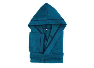 9120106129281 - PANA® Frottier Unisex Baumwolle Bademantel mit Kapuze • Saunamantel • Damen Bademantel • Herren Bademantel mit Kapuze • bathrobe men • weiches Material • knielang