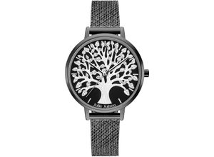 9120120092738 - Quarzuhr JULIE JULSEN Tree of Life Black JJW1277BLKME Armbanduhren schwarz Damen Quarzuhren Armbanduhr Damenuhr PVD-beschichtet Mineralglas