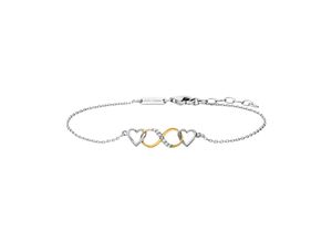 9120120093452 - Armband 925 - Sterling Silber rhodiniert teils vergoldet Infinity und Herz