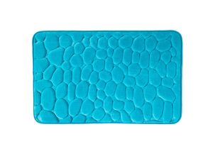 9120121456829 - Santosini 3D Weichschaum Badematte Steinoptik ca 50 x 80 cm - Peacock Blue